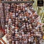 Natural Lithium (Red Iron) Quartz Stone Star Quality 8mm 10mm Plane Beads Strings Wholesale Bulk Supply