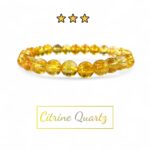 Citrine Quartz Stone Plane Beads Stretchable Bracelets Certified 4mm 6mm 8mm 10mm sizes for Men Women Unisex Natural and Authentic Stones