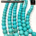 Natural Turquoise From Mongol Stone AAA Quality 8mm Plane Beads Strings Natural Gemstones Factory Price - Image 2