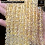 Natural Clear Quartz Engraved Stone Star Quality 8mm 10mm Plane Beads Strings Positive Energy Stones Factory Price