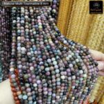 Natural Multi Tourmaline Stone Star Quality 8mm Plane Beads Strings Energy Healing Crystals