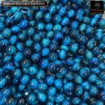 Natural Blue Cat's Eye Stone Star Quality 8mm 10mm Plane Beads Strings Energy Healing Crystals
