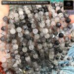 Natural Rutile Quartz (Rutilated Quartz) Stone Star Quality 8mm 10mm Plane Beads Strings Energy Healing Crystals