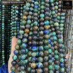 Natural Azurite Stone Star Quality 8mm Plane Beads Strings Energy Healing Crystals