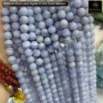 Natural Blue Lace Agate Stone Star Quality 8mm 10mm Plane Beads Strings Energy Healing Crystals