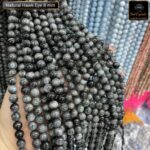 Natural Hawk Eye Cat's Eye (Grey Moonstone) Star Quality 8mm Plane Beads Strings Wholesale Supply