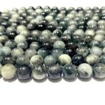 Natural Hawk Eye Cat's Eye (Grey Moonstone) Star Quality 8mm Plane Beads Strings Wholesale Supply - Image 3