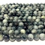 Natural Hawk Eye Cat's Eye (Grey Moonstone) Star Quality 8mm Plane Beads Strings Wholesale Supply - Image 4