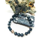 Black Tourmaline and Volcano Lava Stone 8mm Bracelets Protection and Positive Energy with High Power Magnet Sticky Bonds - Image 2