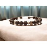 Black Tourmaline and Volcano Lava Stone 8mm Bracelets Protection and Positive Energy with High Power Magnet Sticky Bonds - Image 3