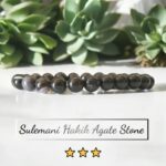 Black Sulemani Hakik Agate Stone Regular Quality Plane Beads Stretchable Bracelets Certified 4mm 6mm 8mm 10mm sizes for Men Women Unisex Natural and Authentic Stones