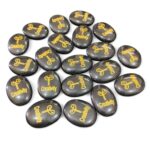 Engraved Natural Stones Green Jade Cabochone Money Attraction Zibu Symbol - Image 3