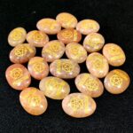 Engraved Natural Stones Rose Quartz Love and Joy Symbol, Zibu Love Symbol, Green Jade Round Zibu Engraved Symbol, Green Aventurine Health Symbol, Red Aventurine Protection Symbol - Image 5