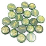 Engraved Natural Stones Rose Quartz Love and Joy Symbol, Zibu Love Symbol, Green Jade Round Zibu Engraved Symbol, Green Aventurine Health Symbol, Red Aventurine Protection Symbol - Image 3