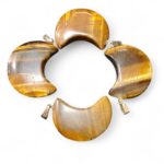 Natural Stones Moon Pendants Clear Quartz, Tiger Eye, Rose Quartz - Image 2