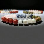 Most Running Combination of Natural Stones Stretchable Bracelets Listing (Tiger Eye Black Tourmaline Lava Stone Selenite Red Jasper Rose Sodalite White Moonstone Unakite Citrine Clear Quartz Smoky Quartz) - Image 2