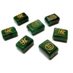 Green Jade Zibu Symbol Drilled Coin for Bracelets Money Attraction Stone Loose for Wholesale - Image 2