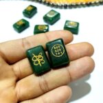 Green Jade Zibu Symbol Drilled Coin for Bracelets Money Attraction Stone Loose for Wholesale - Image 4