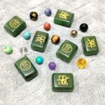 Green Jade Zibu Symbol Drilled Coin for Bracelets Money Attraction Stone Loose for Wholesale - Image 3