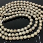 Natural Pyrite Stone Star Quality 8mm Faceted Beads Strings Energy Healing Crystals