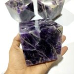 Natural Crystals Square Shape 3" Mirror Polish Stones Black Obsidian, Amethyst, Rose Quartz, Clear Quartz for Paper Weight