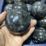 Gemstone High Graded Natural Stone Spheres Pyrite Stone, Larvakite Stone - Image 2