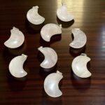 Natural Stones Moon Pendants Clear Quartz, Tiger Eye, Rose Quartz - Image 3