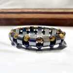 Double Layer Stretchy Bracelets Hematite With Different Natural Stones Amethyst Labradorite Tiger Eye Obsidian - Image 3