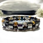 Double Layer Stretchy Bracelets Hematite With Different Natural Stones Amethyst Labradorite Tiger Eye Obsidian - Image 6