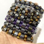 Double Layer Stretchy Bracelets Hematite With Different Natural Stones Amethyst Labradorite Tiger Eye Obsidian - Image 8