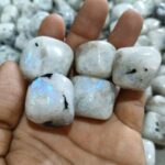 Authentic Tumbled Stones Collection For Wholesale White Rainbow Moonstone - Image 2