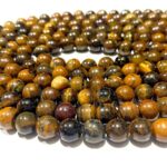 Natural Tiger Eye Stone Starter Quality 8mm 10mm Plane Beads Strings Wholesale Bulk Supply Factory Price - Image 2