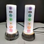 Natural Selenite Chakra Symbol Night Lamp Beautiful Recharging Stone Gift Showpiece Table Stand