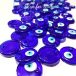Evil Eye 30 mm Loose Round Shape Glass With Hole To Use As Hangers Wholesale Prices
