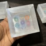 Natural Selenite Zibu Seven Chakra Buddha and OM Symbols Charging Box Charging Case Healing Purpose - Image 2