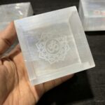 Natural Selenite Zibu Seven Chakra Buddha and OM Symbols Charging Box Charging Case Healing Purpose - Image 4