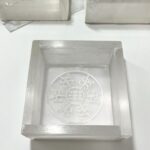 Natural Selenite Zibu Seven Chakra Buddha and OM Symbols Charging Box Charging Case Healing Purpose