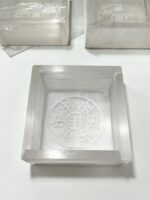 Natural Selenite Zibu Seven Chakra Buddha and OM Symbols Charging Box Charging Case Healing Purpose