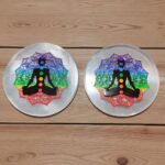 Moroccan Selenite Seven Chakra Sign Charging Plates Slices 3 inch Certified Pure Crystals Money Magnet