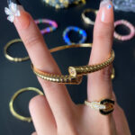 Custom Gold Very Stylish High End Golden Plated Bangles for Women Girls Casual and All Occasions Anti Tarnish