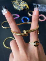 Custom Gold Very Stylish High End Golden Plated Bangles for Women Girls Casual and All Occasions Anti Tarnish