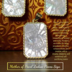 White Mother Of Pearl Zodiac Pieces Sign Golden Plated Pendants