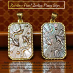 Dark Mother Of Pearl Zodiac Pieces Sign Golden Plated Pendants