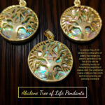 Abalone Tree of Life Golden Plated Pendants Unisex