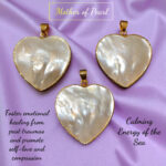 Mother Of Pearl Natural Stones Golden Plated Heart Pendants