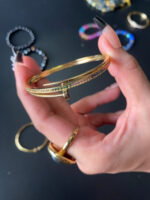 Custom Gold Very Stylish High End Golden Plated Bangles for Women Girls Casual and All Occasions Anti Tarnish - Image 3