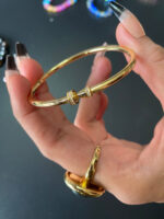 Custom Gold Very Stylish High End Golden Plated Bangles for Women Girls Casual and All Occasions Anti Tarnish - Image 5