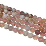 Natural Pink Flower Agate Stone 8mm Plane Beads Strings Wholesale Bulk Supply Direct From Factory