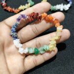 Sparkle Pyrite Cluster Seven Chakra Anklet Adjustable Size Bracelets - Image 2