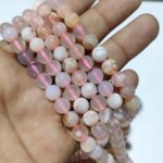 Natural Pink Flower Agate Stone 8mm Plane Beads Strings Wholesale Bulk Supply Direct From Factory - Image 2